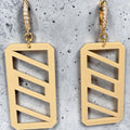 RISITEC - Timeless By Design geometrische Statement-Ohrringe in Creme mit Zirkonia-Creolen aus 999er Feinsilber